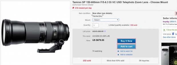 tamron sp 150-600 lens