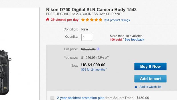 New Lowest Price – Nikon D750 now $1,099 ! (Grey Market)